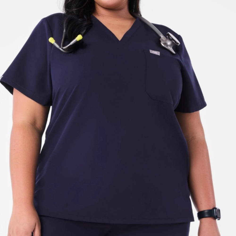 Figs Catarina Scrub Top Navy FionX  NWT XXL